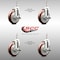 Service Caster 5 Inch 316SS Maroon Polyurethane Swivel 1/2 Inch Threaded Stem Caster Set Brake SS316TS20S514-PPUB-MRN-TLB-121315-4 - alternate 2